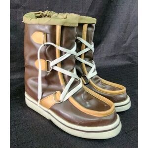 Vintage PACIFIC FOOTWEAR Womans‎ Sherpa Lined Rubber Sole Lace Up Mukluk Boots 5